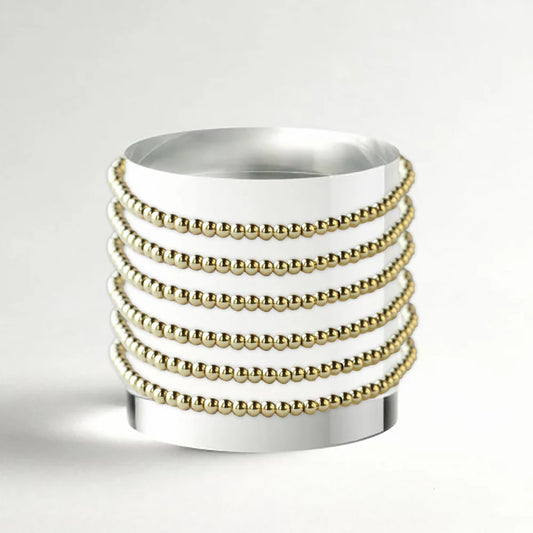 LENNY & EVA 3MM SMOOTH GOLD STRETCH BRACELET