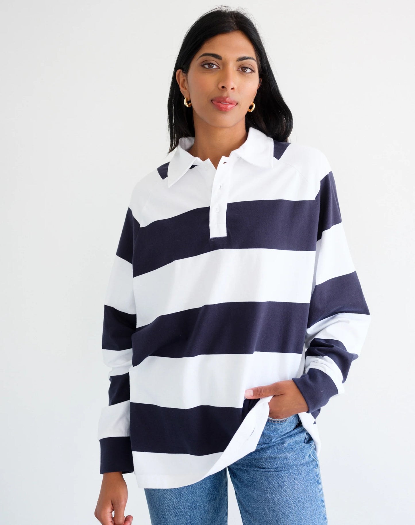 OVERSIZED STRIPED RUGBY SHIRT