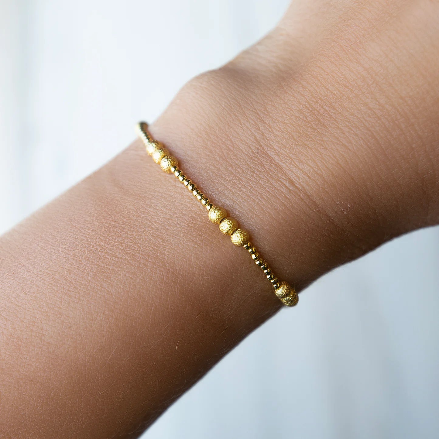 LENNY & EVA MIXED GOLD TRIO STRETCH BRACELET