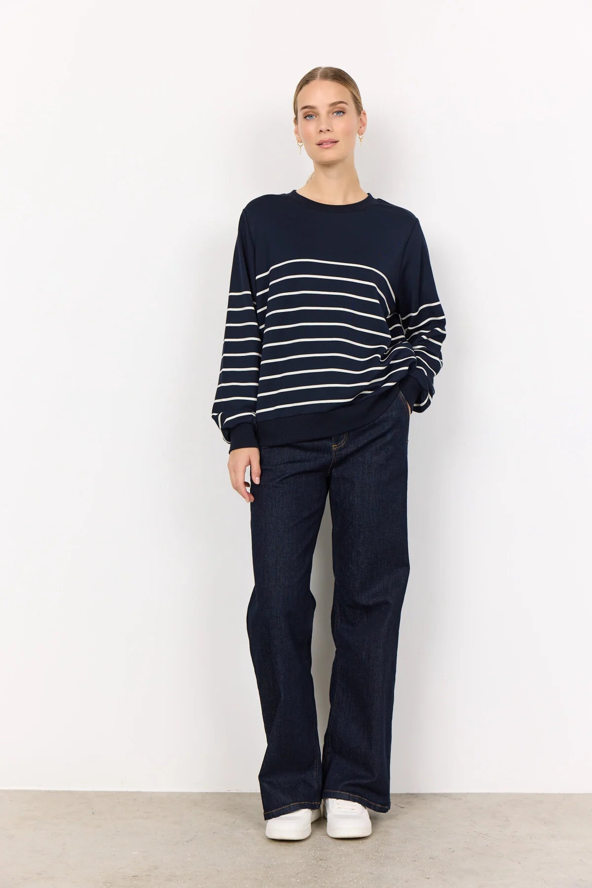GLORIA NAVY CREAM STRIPE TOP 26845