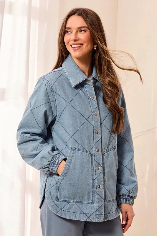 THE THEA DENIM QUILTED JACKET