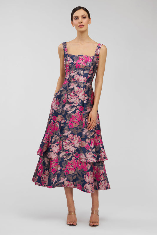 PAIGE FLORAL TEA LENGTH DRESS