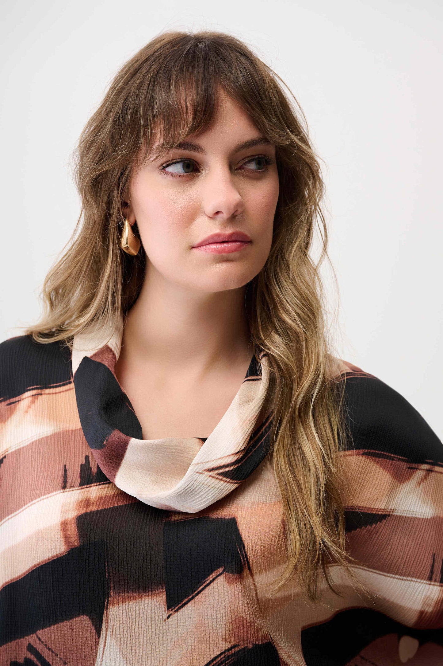 SATIN ABSTRACT BOXY PRINT TUNIC