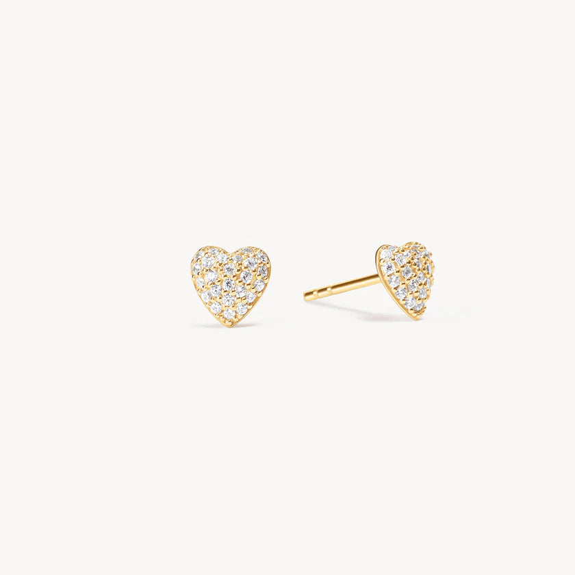 HILLBERG PAVE HEART STUDS
