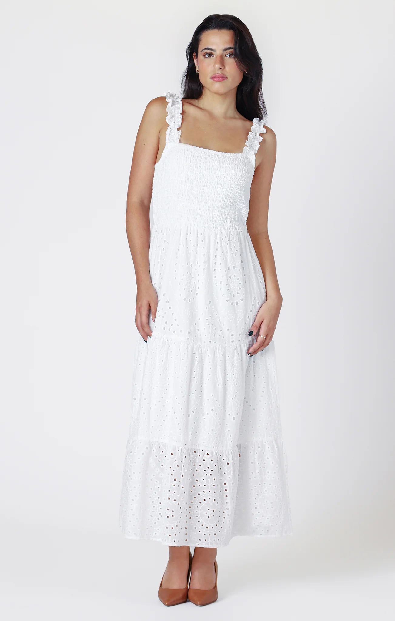 SELENE EMBROIDERED EYELET MAXI DRESS 2522612