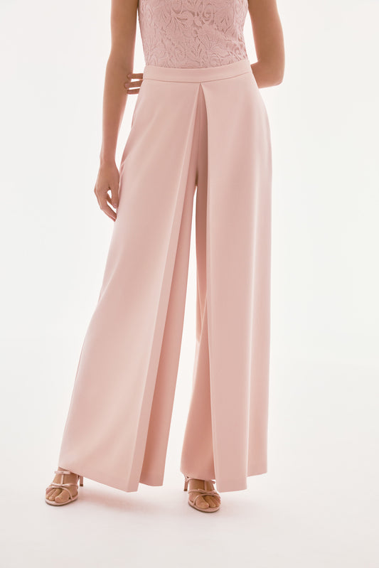CREPE HIGH WAIST WIDE LEG PANTS 251734
