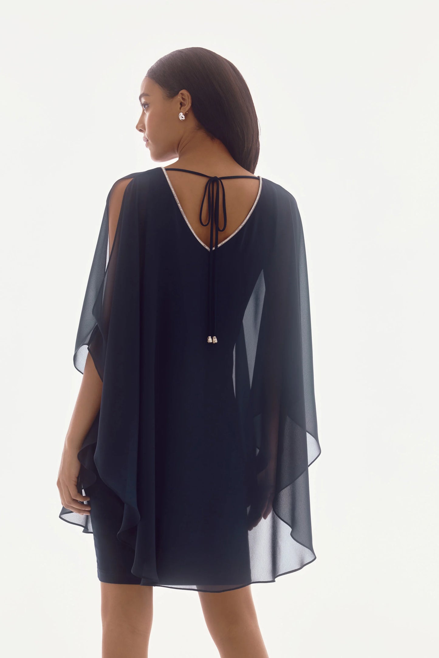 CHIFFON AND SILKY KNIT LAYERED DRESS 251746