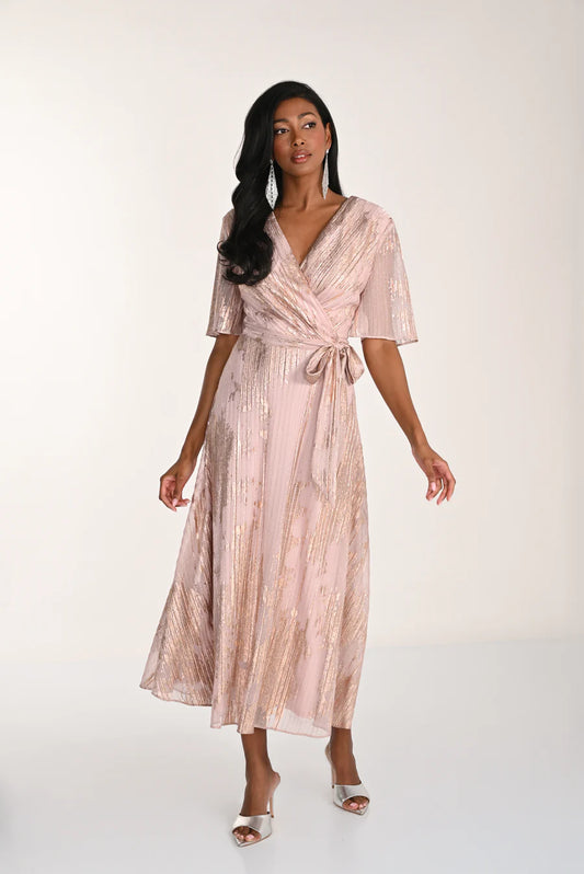 PLEATED SHORT SLEEVE DRESS 268305
