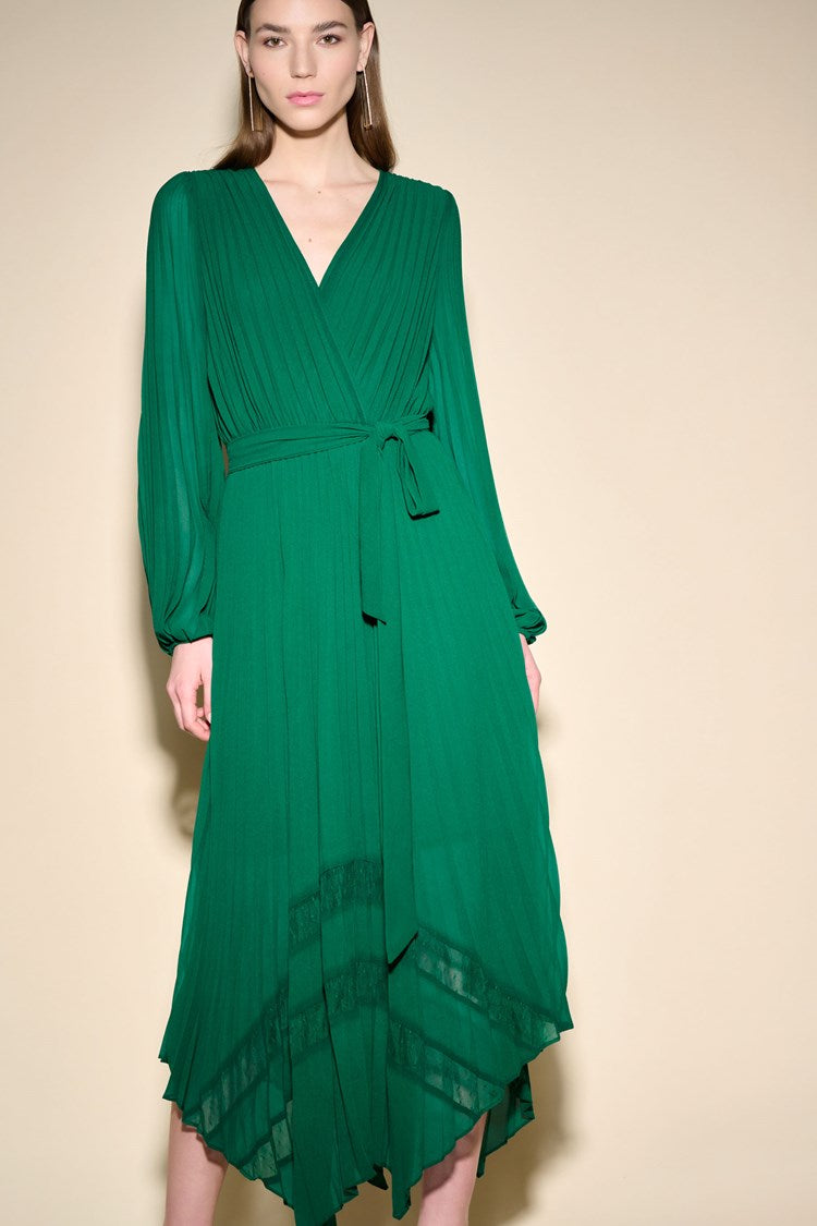 JOSEPH RIBKOFF MESH AND CHIFFON FLOUNCE DRESS 233708