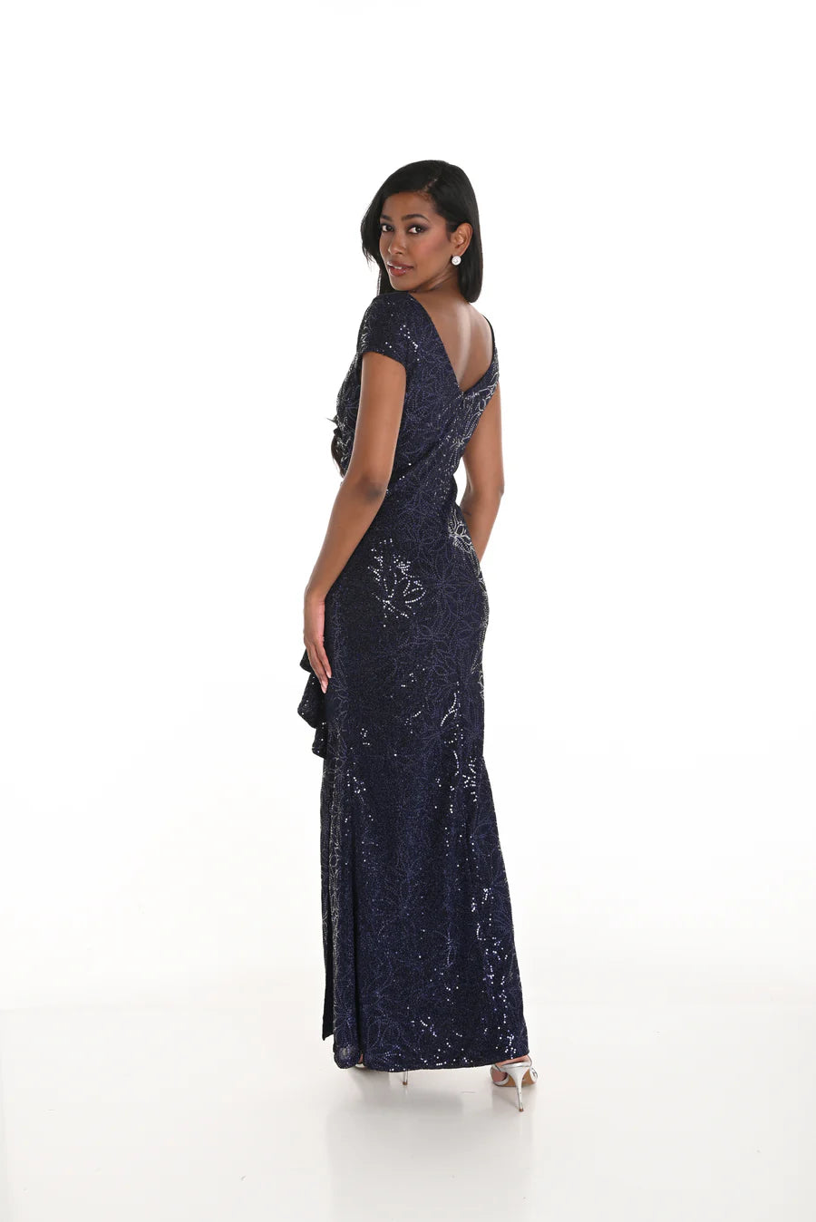LONG SEQUIN SHORT SLEEVE GOWN 259188