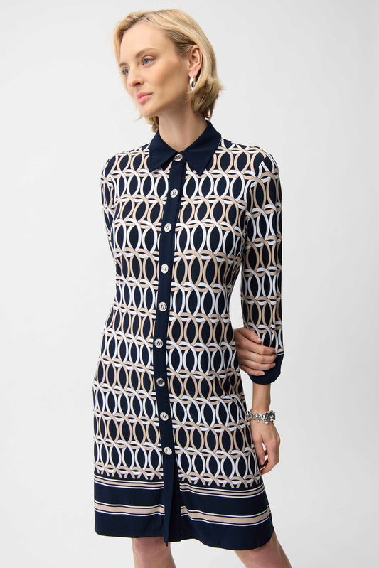 GEOMETRIC SHIRT DRESS