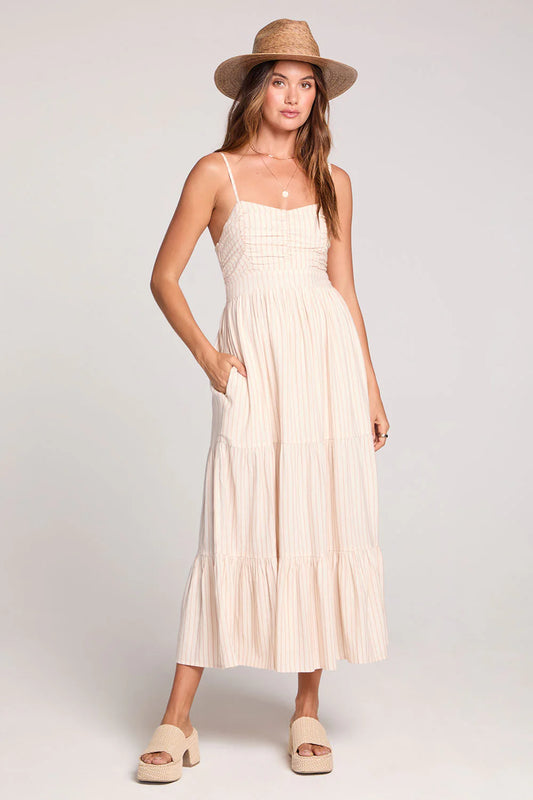 CAMRIE STRIPE MIDI DRESS