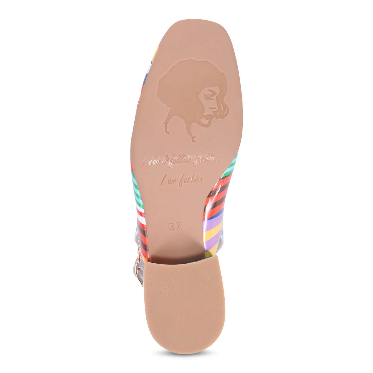 VABOR STRIPE PATENT SLINGBACK