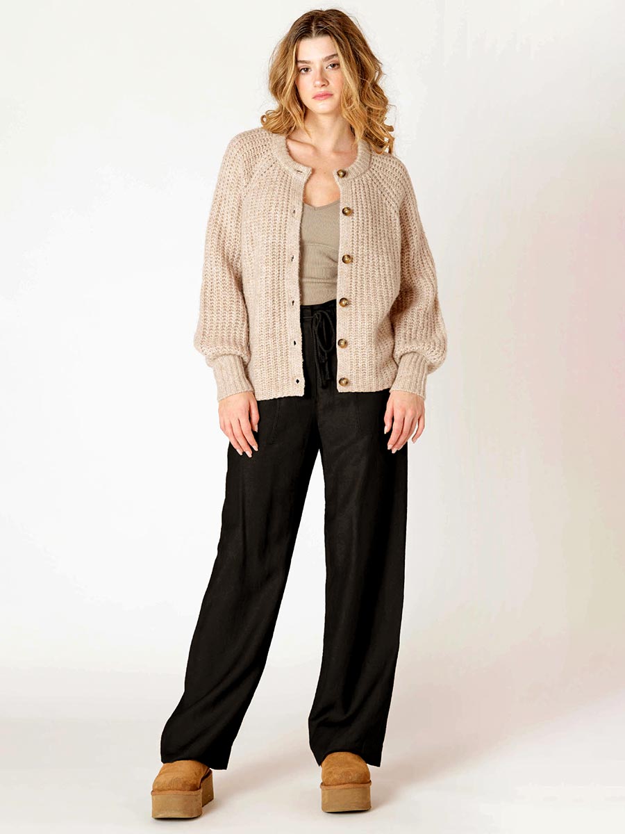 THE CREWNECK TEXTURED CARDI