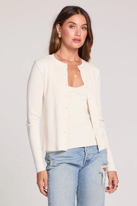 THE JILL LONG SLEEVE RIBBED BUTTON UP