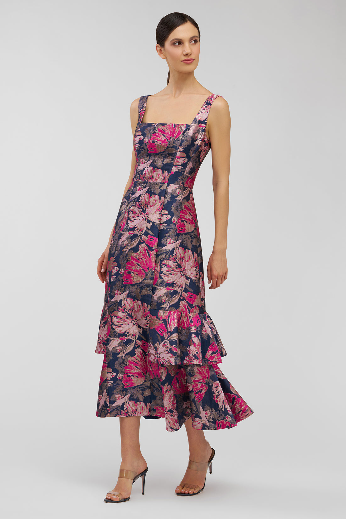 PAIGE FLORAL TEA LENGTH DRESS