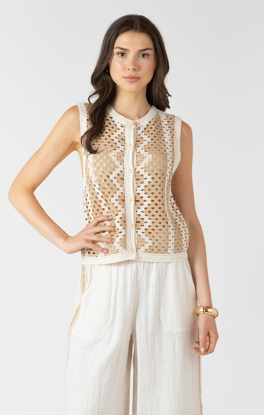 THE AYLA BUTTON BACK OPEN SWEATER