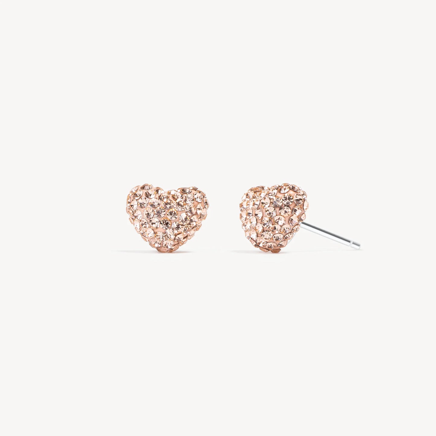 HILLBERG AND BERK 10MM SPARKLE HEART STUDS