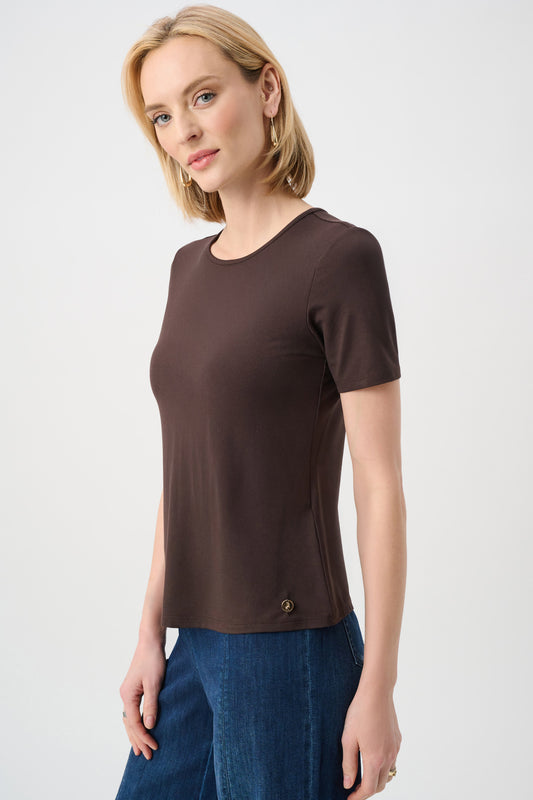 JERSEY FITTED CREWNECK TOP