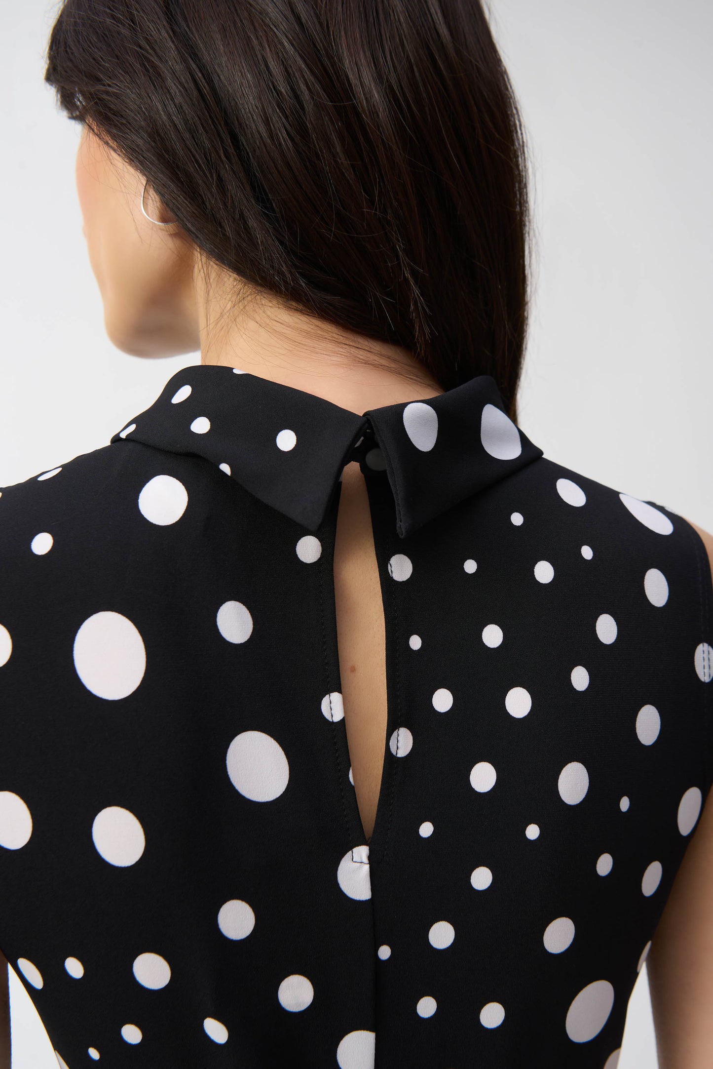 SILKY KNIT DOT PRINT FIT AND FLARE DRESS 251066