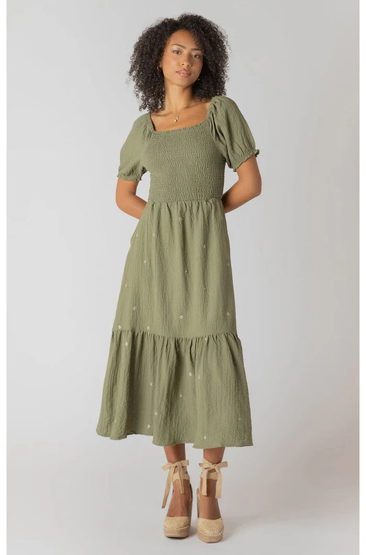 THE ALLIE SMOCKED TIERED MAXI DRESS