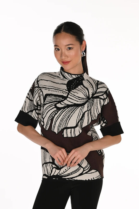 LYMAN MOCK NECK FLORAL SWEATER
