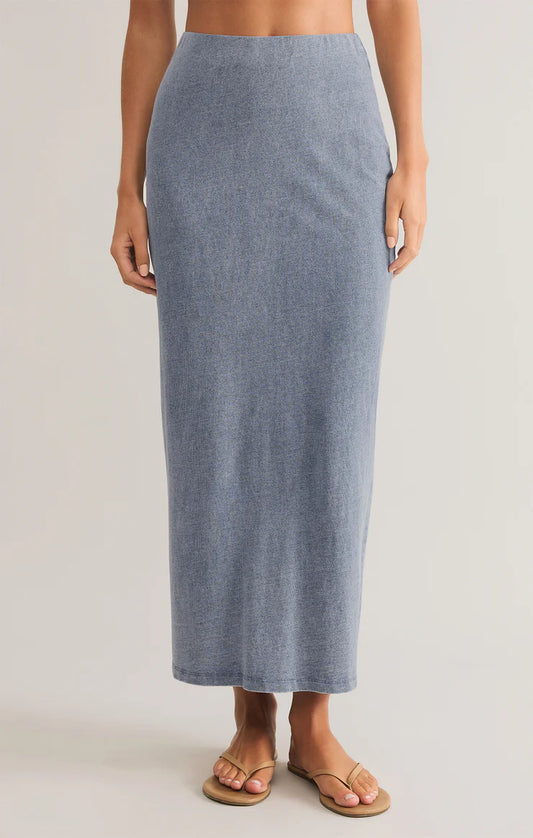 GAIL JERSEY DENIM MIDI SKIRT ZK253838