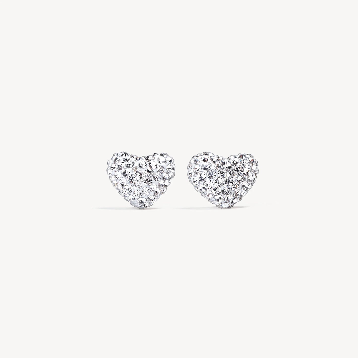 HILLBERG AND BERK 10MM SPARKLE HEART STUDS