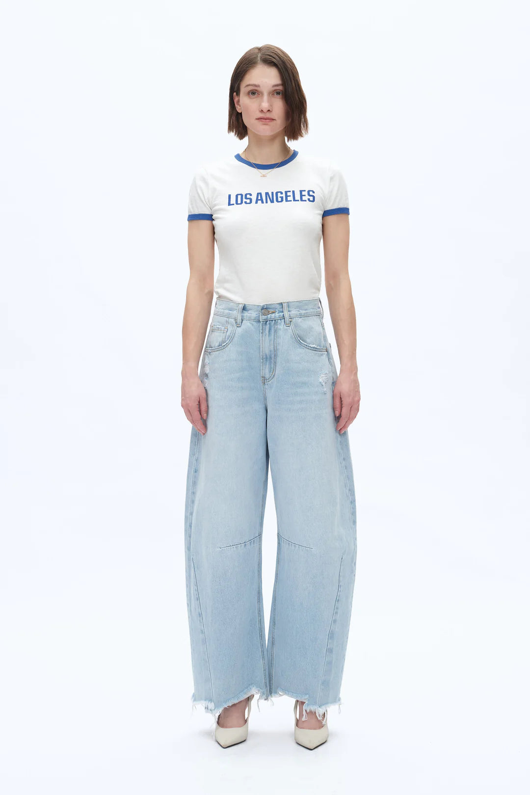 HIGH RISE DROP CROTCH BARREL JEANS BYOX007
