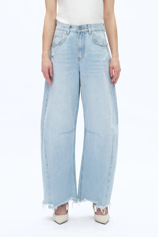 HIGH RISE DROP CROTCH BARREL JEANS BYOX007