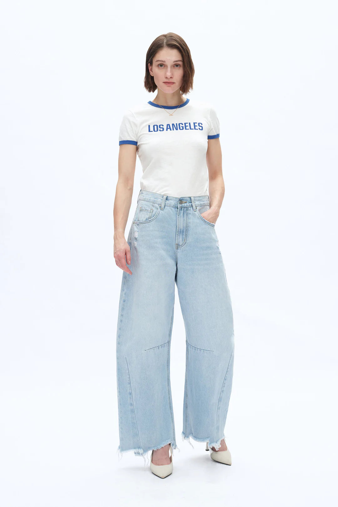 HIGH RISE DROP CROTCH BARREL JEANS BYOX007