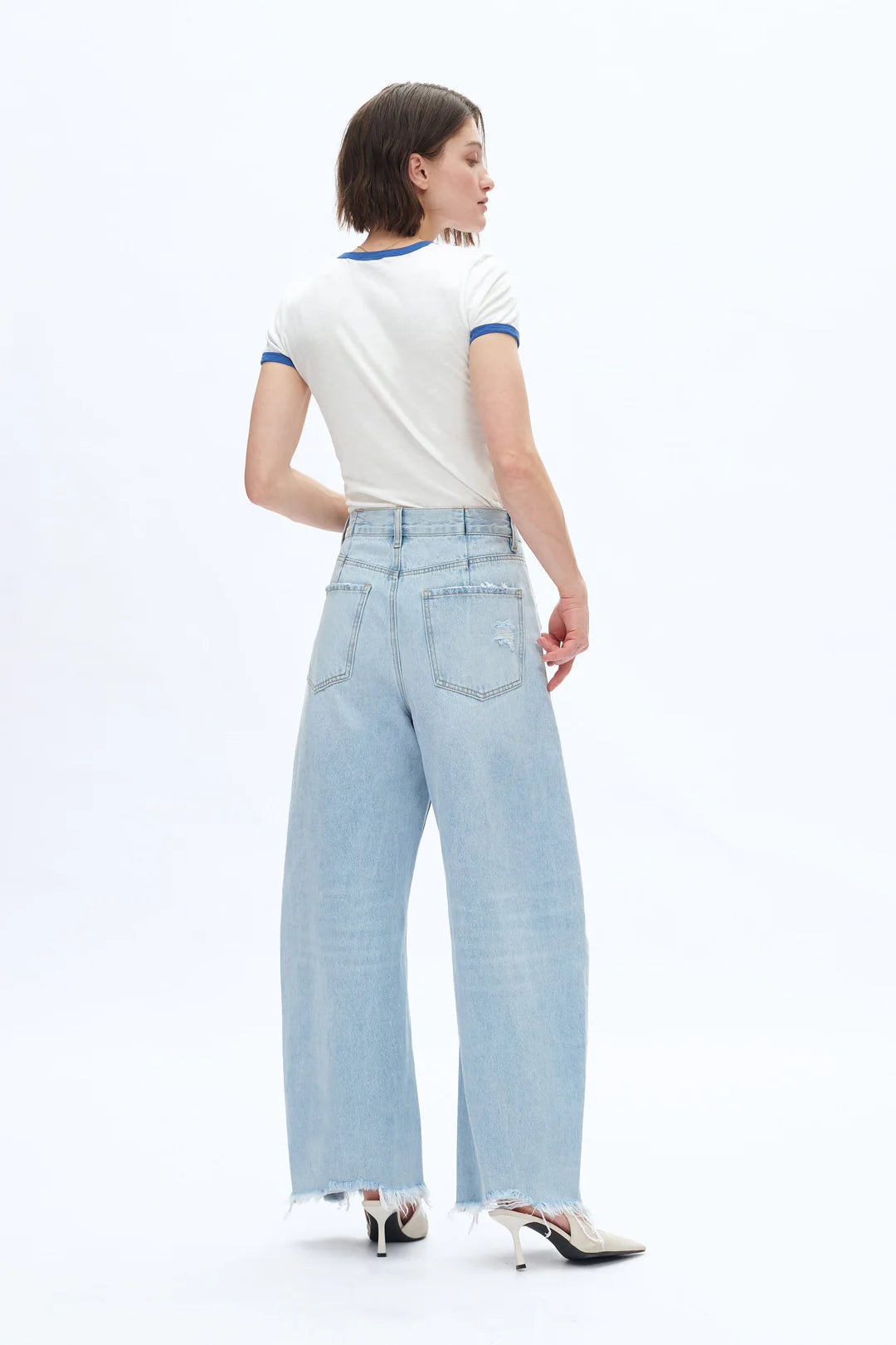 HIGH RISE DROP CROTCH BARREL JEANS BYOX007