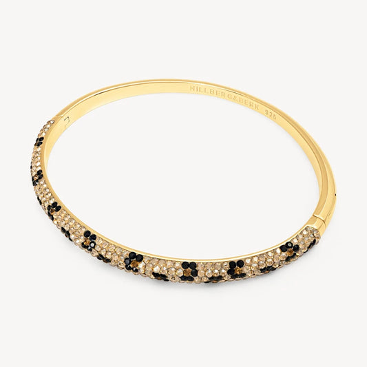 HILLBERG AND BERK SPARKLE BANGLE LEOPARD