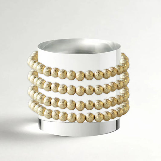 LENNY &EVA 6MM TEXTURED GOLD STRETCH BRACELET