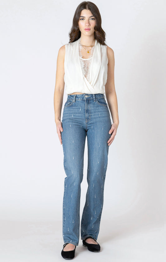 THE COURTNEY EMBELLISHED DENIM PANT