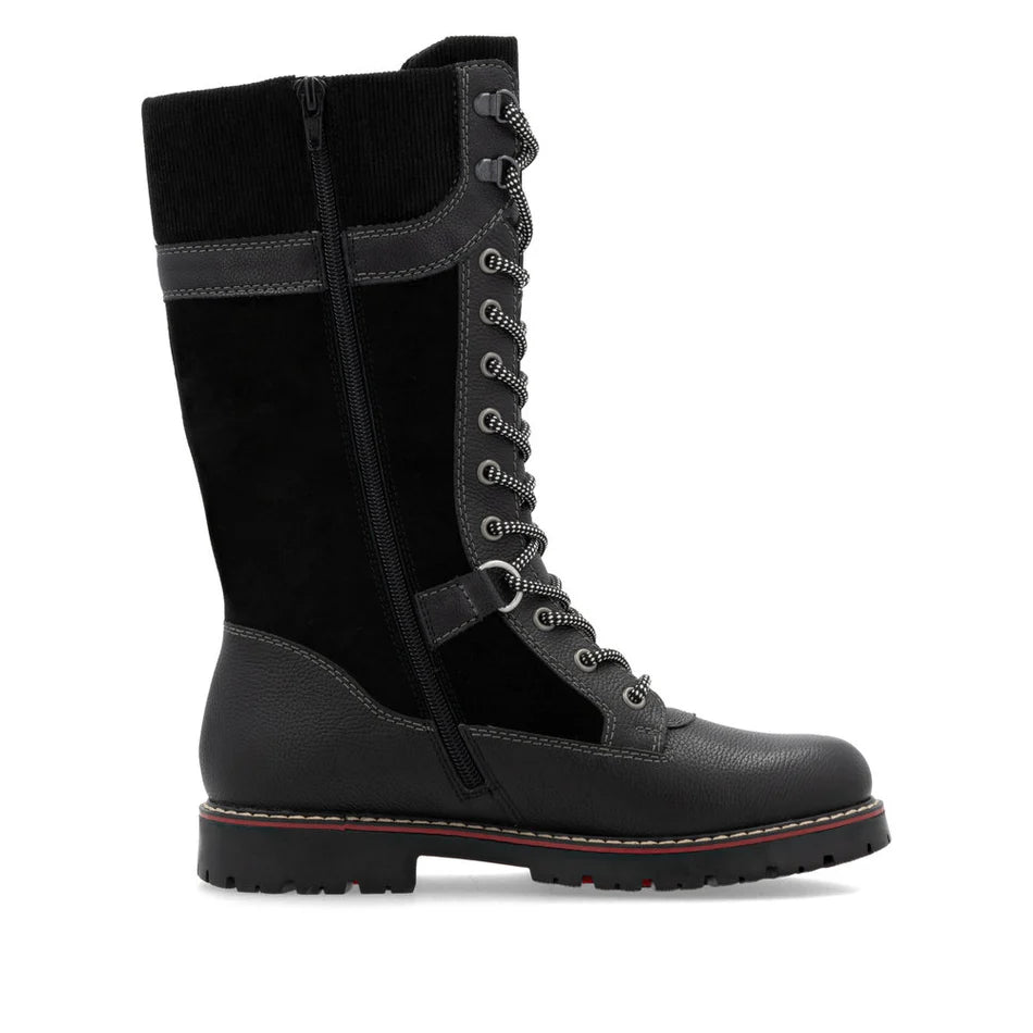 TALL LACE UP BOOTS WITH LAMBS WOOL D9380