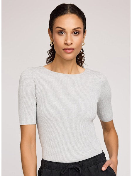 ROONEY RIBBED SHORT SLEEVE TOP GF-3121