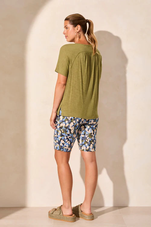 S/S CREW NECK TOP WITH SHIRRING 2052O