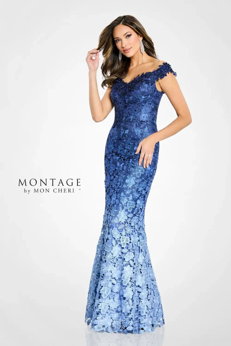 M507 MONTAGE LONG LACE GOWN