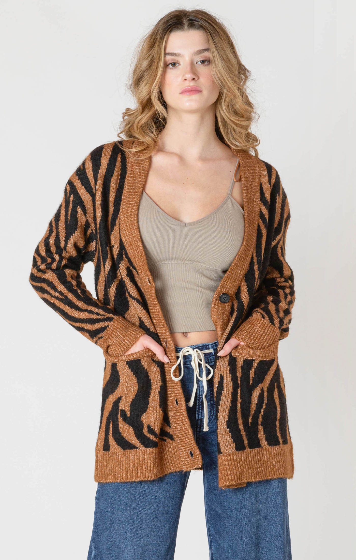 THE CAROLE BUTTON FRONT CARDI