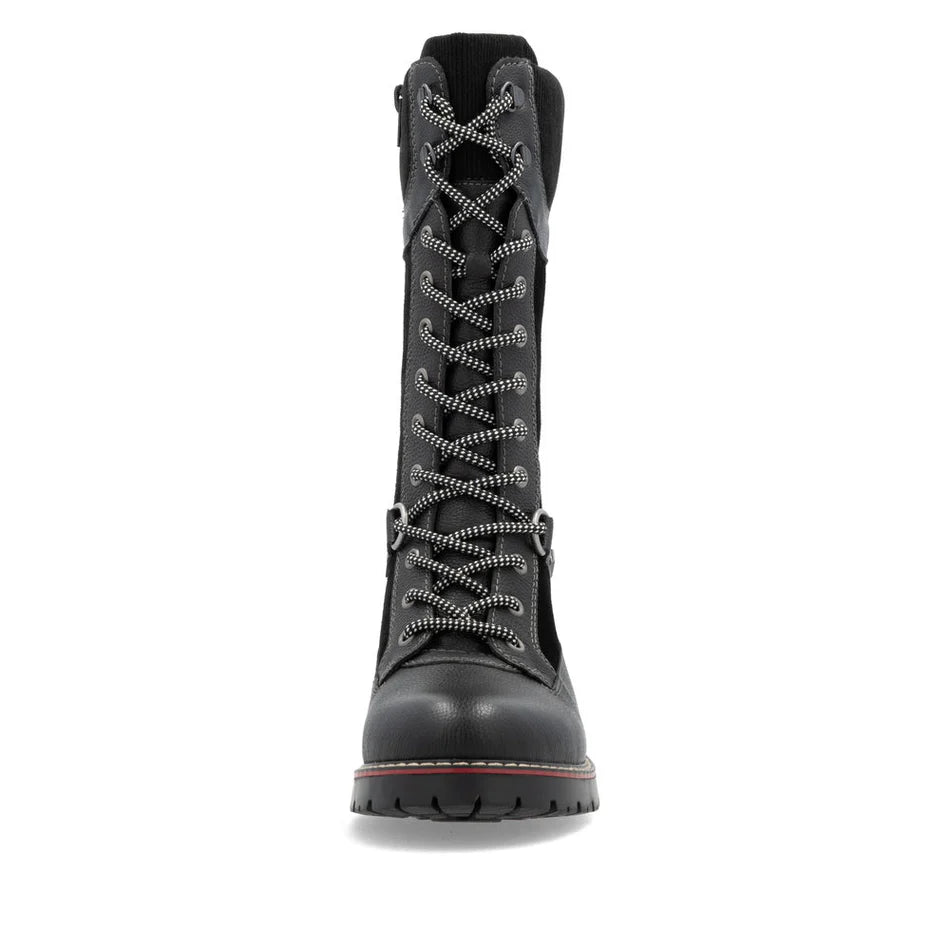 TALL LACE UP BOOTS WITH LAMBS WOOL D9380