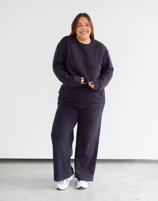 WAFFLE LONG SLEEVE BOXY TOP BTLT589