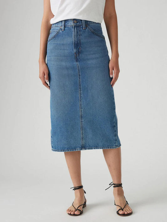 LEVIS BACK SLIT DENIM SKIRT 001VH-0000