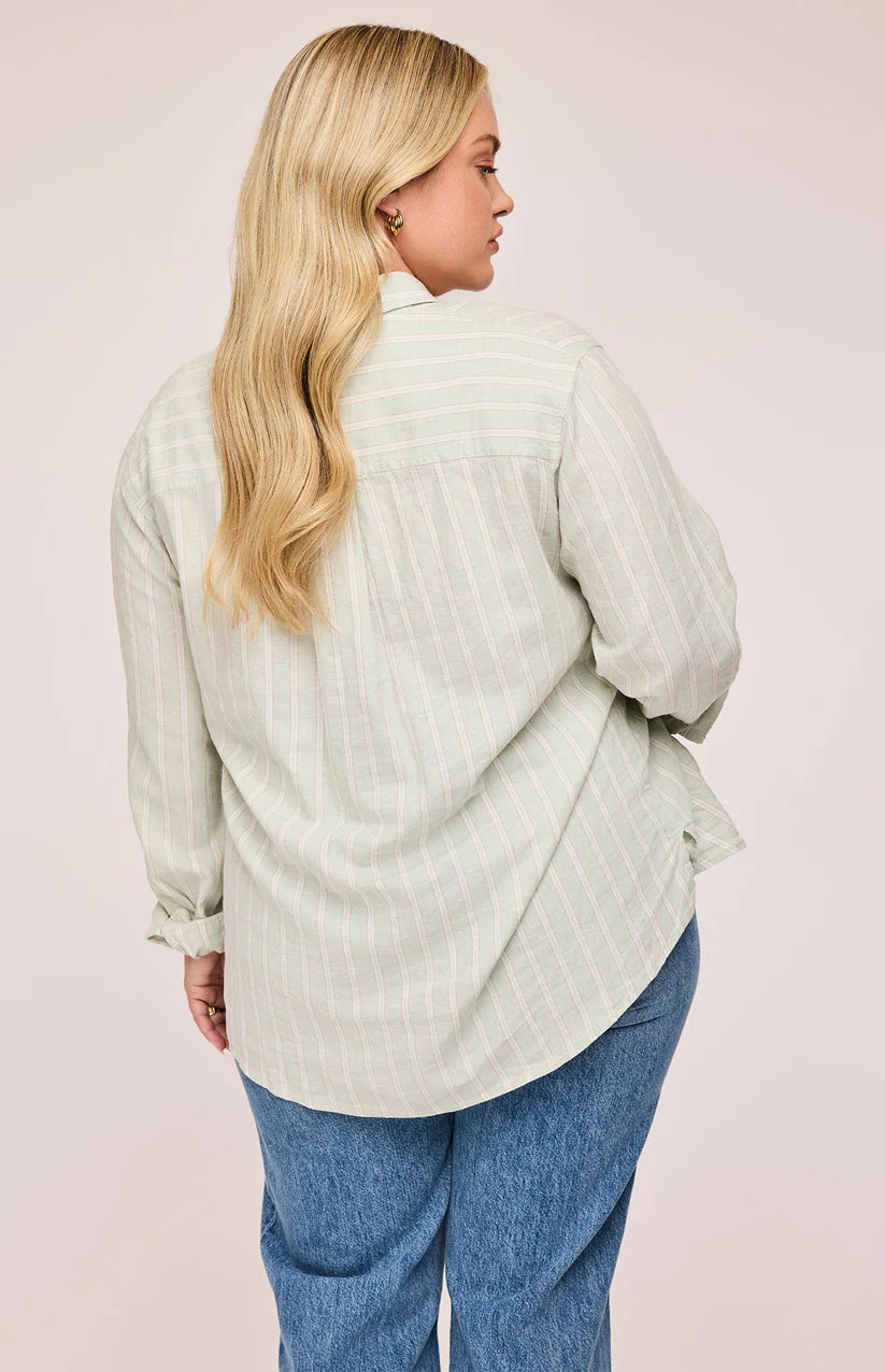 DOMINIQUE STRIPE LINEN TOP GF-2858