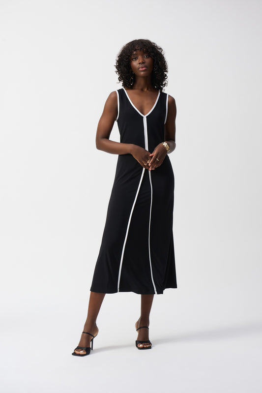 SILKY KNIT SLEEVELESS A-LINE DRESS 251156