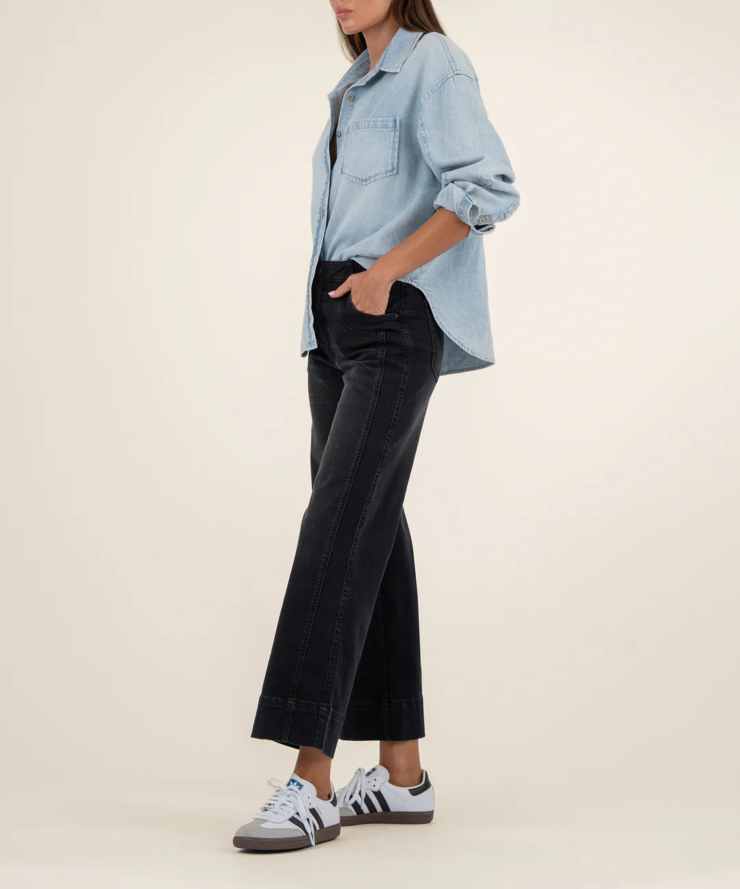MEG HIGH RISE WIDE LEG DOUBLE FRONT POCKET
