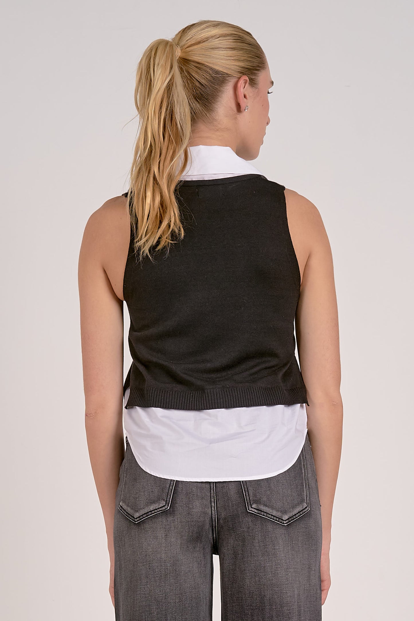 EMI SLVLESS LAYERED SWEATER TANK SWV11332