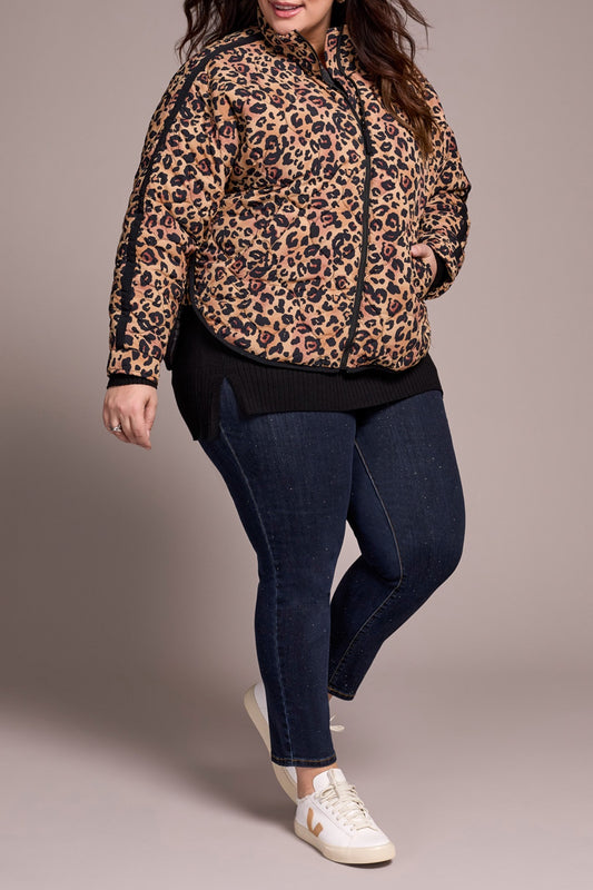 ANIMAL PRINT QUILTED JACKET