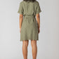 THE ANGIE LINEN S/S BELTED EYELET DRESS