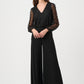 Silky Knit and Sheer Novelty Wide Leg Jumpsuit 263723